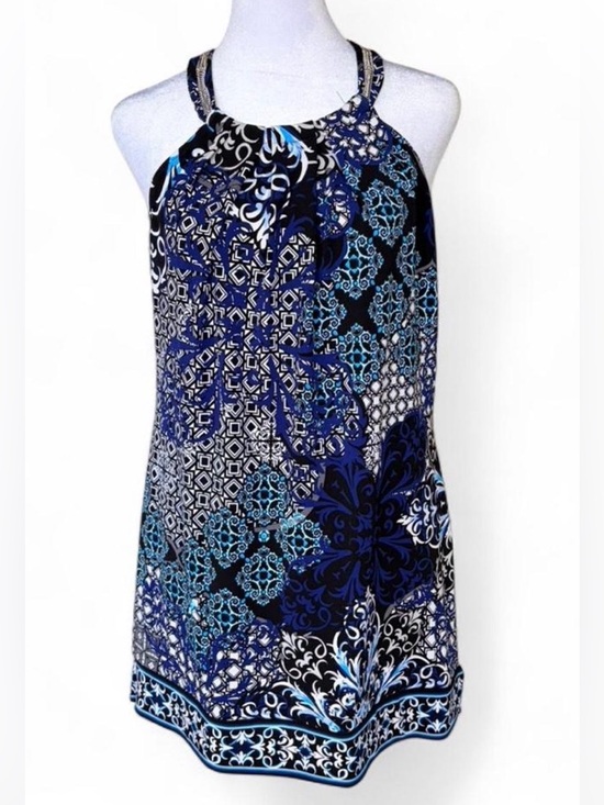 White House Black Market Tops - White House Black Market Navy Black Floral-Print Halter Camisole